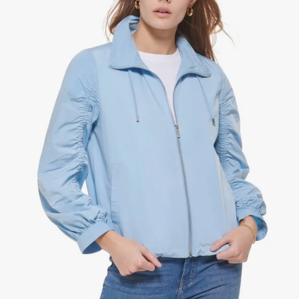 Calvin Klein Women's Zip Front Ruched‎ Anorak Jacket Size Medium